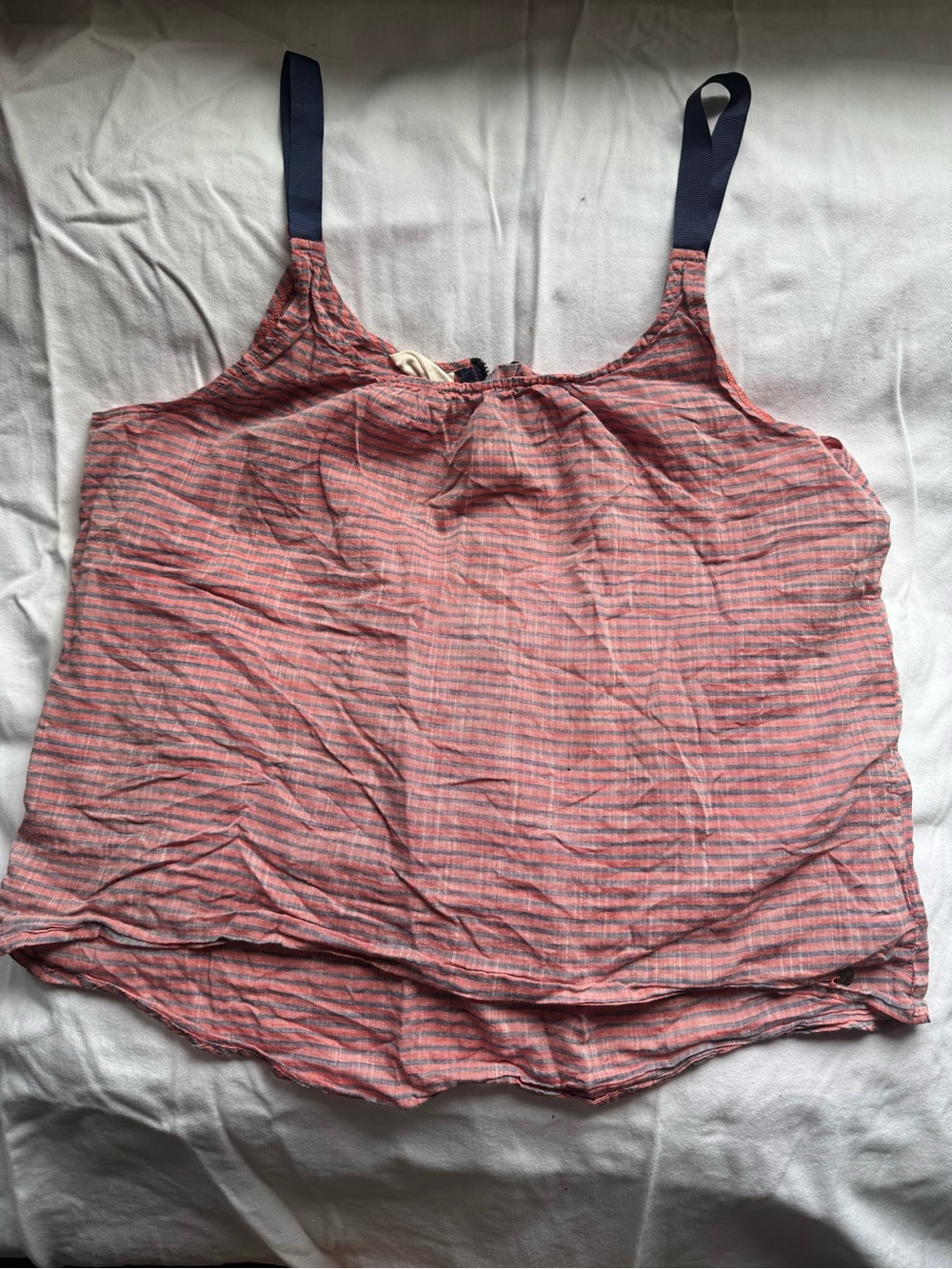 Tommy Hilfiger Pink Striped Cami with Navy Straps